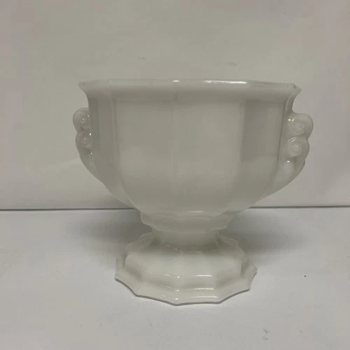 E. O. BRODY CO. Milk Glass Footed Bowl J-2537 USA Vintage Classic