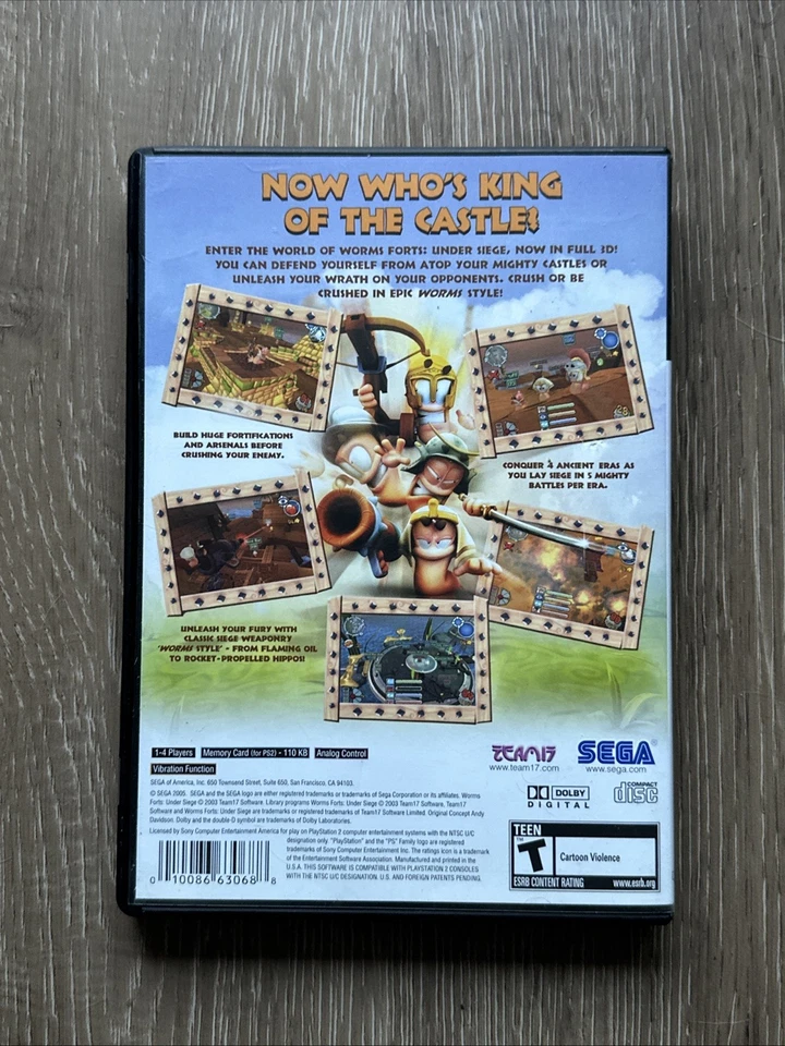 GREAT SHAPE Worms Forts Under Siege Sony PlayStation 2 PS2 Black Label FAST SHIP - Image 4 of 4