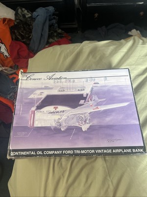 Conoco Aviation Continental Oil Co Ford Tri-Motor Vintage Airplane Bank