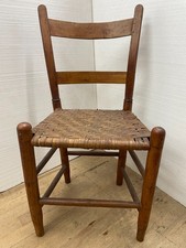 Antique Apple Wood  Chair Bent Ladder back Early Fruitwood