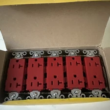 HUBBELL RECEPTACLE 20 A RED,125V AC  DR20STR LOT OF 10 - New!