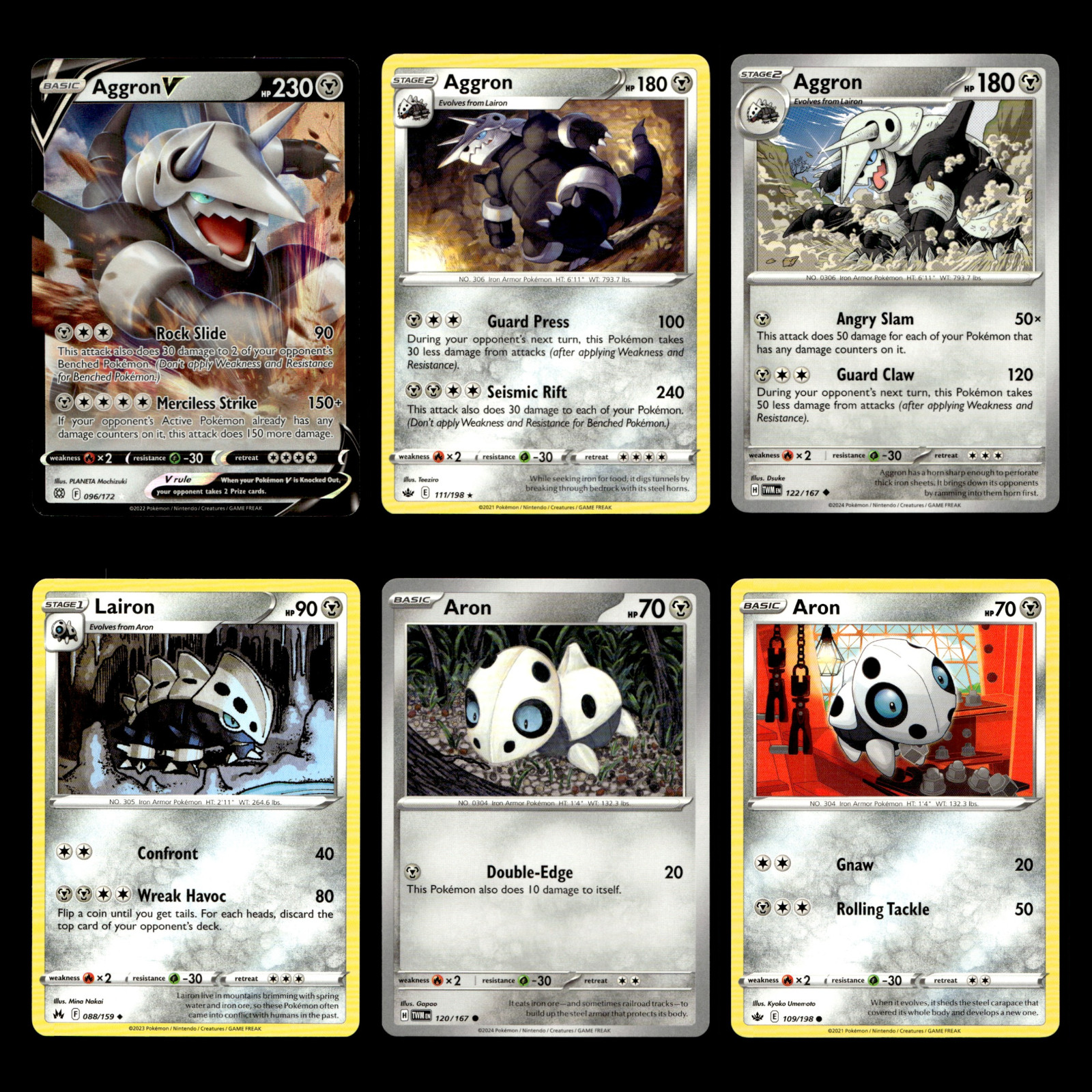 Aggron V 96 Sword Shield Brilliant Stars Pokemon Cards Collection Set TCG