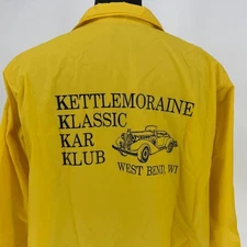 Kettle Moraine Klassic Kar Klub Aristo Jac Yellow Satin Jacket Mens L USA Made