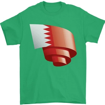 Rizado Bahrein Bandera Bahrein Día Fútbol Hombre Camiseta 100% Cotton - Imagen 1 de 4