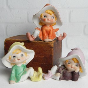 Set of 3 HOMCO Pixie Elves Gnomes Figurines Home Interiors ...