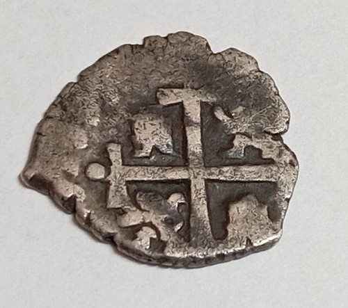 170X Potosi 1/2 real Philip V silver cross coin Spanish colonial era cob Spain