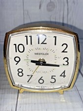 Vintage Westclox Alarm Clock Made in USA Faux Wood