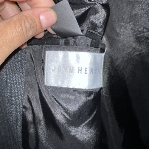 John Henry 2 Piece Suit Mens 46R 40x29 Pale Gray Green Double Breasted - Picture 6 of 16