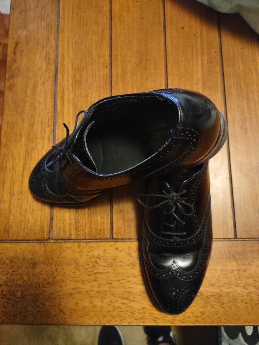 Stafford Men\'s Leather Wingtip Cap Toe Dress Shoes Black Size 8 1/2M s-l1200.jpg main image 4