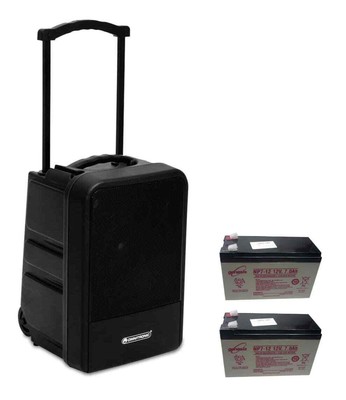 Omnitronic MOM-10BT4 Drahtloses-PA-System Set 80W 10'' Lautsprecher 2x 12V Akkus