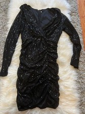 Black Sequin Mini dress Size :M fit S