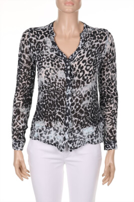 rich & royal Blouse Viscose Leo Print D 36 light grey black