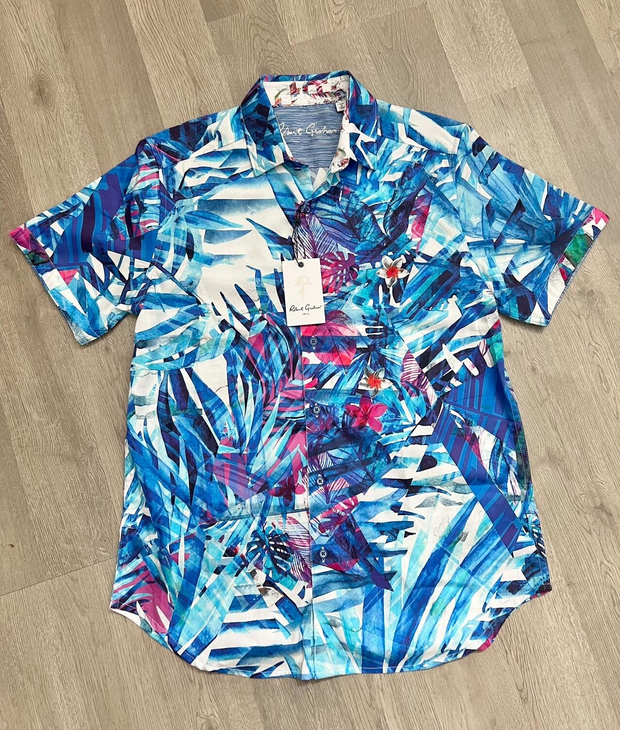 Robert Graham SANDERSON Tropical Print Size S Classic Fit Short Sleeve NWT