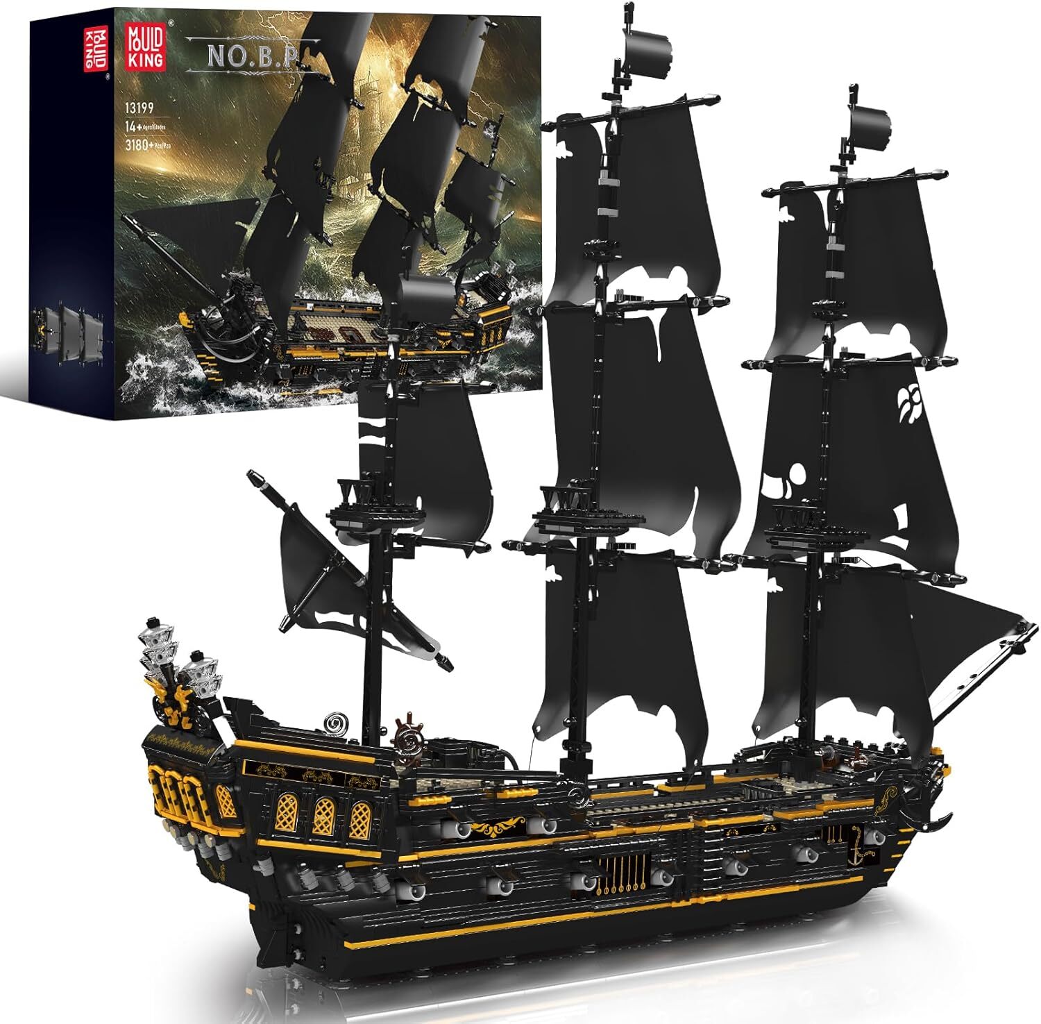 Mould King 13199 Pirate Ship Black Pearl NO P.B Building Block Model 3180pc
