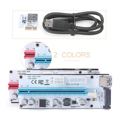 USB3.0 1x bis 16x Extender Riser Card Adapter SATA Stromkabel PCI-E Express Neu