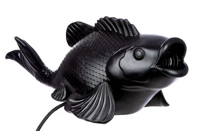 moderne Tischlampe, Leuchte Koi Fisch schwarz L. 44cm aus Kunstharz Gilde - Bild 1 von 2