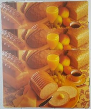 Set of 3 Kitchen Vinyl Foam Placemats approx. 12"x18" FOOD ON THE TABLE, HS