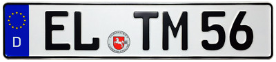 Emsland Front German License Plate by Z Plates - with Random Unique Number - NEW