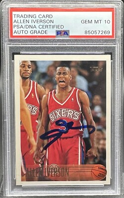 その他 Allen Iverson rc auto topps 1996 Topps #171 Allen Iverson Autograph RC Rookie Gem Mint PSA DNA