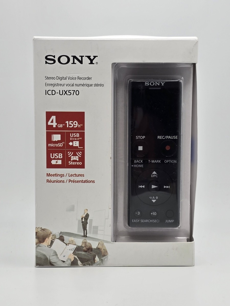 Sony ICD-UX570 Portable Digital Voice Recorder - Black 27242916258| eBay