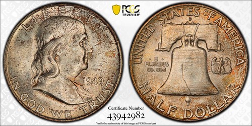 1949-D Franklin Half Dollar MS-66 FBL CAC/PCGS Certified - Picture 5 of 5