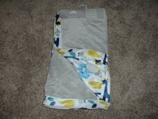 Cloud 9 Jungle Baby Blanket Gray White Blue Minky Infant Boys Giraffe NWT RARE