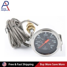 2 52mm Chrome Pointer Water Temp Temperature Gauge Mechanical Black Face  