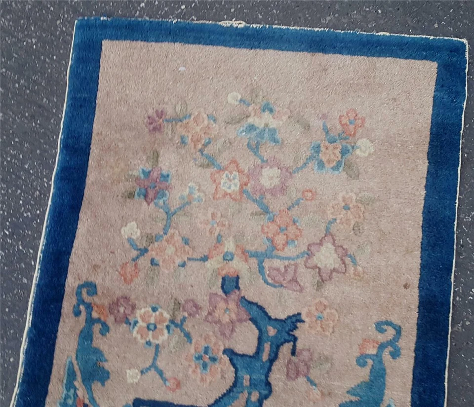 Antique Hand Woven Small Size Area Rug - SILK & POSSIBLY WOOL - GDC - LOVELY - Image 4 of 4