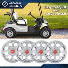 4PCS 10" Golf Cart Wheel Cover Hub Caps Silver Fit For EZGO Club Car and Yamaha