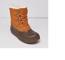 NEW Tamarack Youth Kids Brown Fur Lined Winter Snow Boots, Size 1