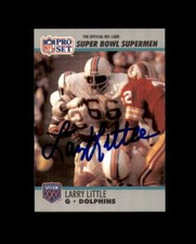 Larry Little Signed 1990 Pro Set Super Bowl Supermen Miami Dolphins Autograph
