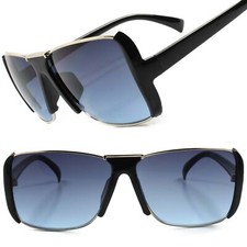 Unique Cool Retro 80s 90s Stylish Fashion Hip Hop Square Sunglasses Black Frame