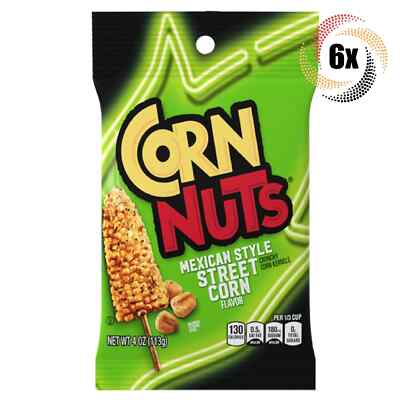 6x Bags Corn Nuts Mexican Style Street Corn Flavor Crunchy Corn Kernels - 4oz