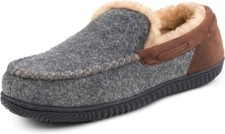 RockDove Men's Hearthfire Memory Foam Moc Slipper US 11 Grey Comfortable Warm
