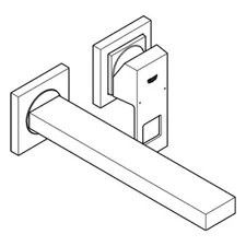GROHE 2-hole wall-mounted mixer Eurocube 23447DC0 supersteel