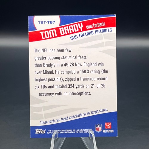 Tom Brady 2008 Topps #TBT-TB7 Tom Brady Tribute New England Patriots - Picture 2 of 2