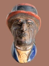 pipa tubo forno ceramica firmato Henriot quimper busto uomo tabacco fumatore