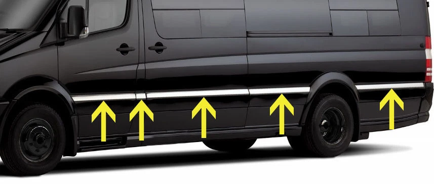 Chrome Side Door Trim Set Covers To Fit Mercedes-Benz Sprinter LWB (06+) |  eBay