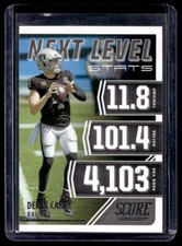 2021 Panini Score Next Level Stats Derek Carr #NL5 Las Vegas Raiders