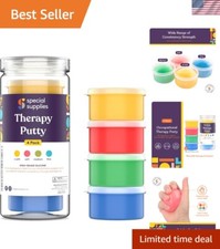 Stress Relief Therapy Putty Set for Adults Teens - 4 Resistance Levels