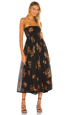 baja babe midi dress Free People Baja Babe Midi Dress in Black Combo