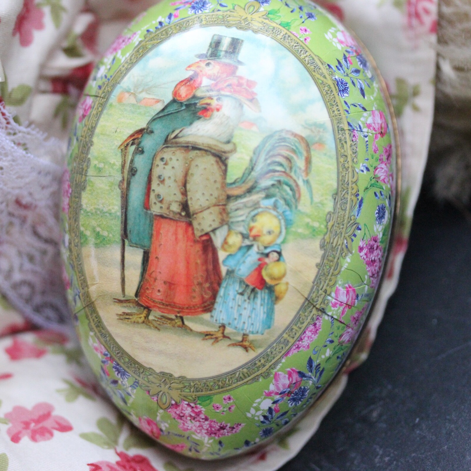 Rare antique Rudolf Haas character Hump Teddy Bear 1920s w easter egg