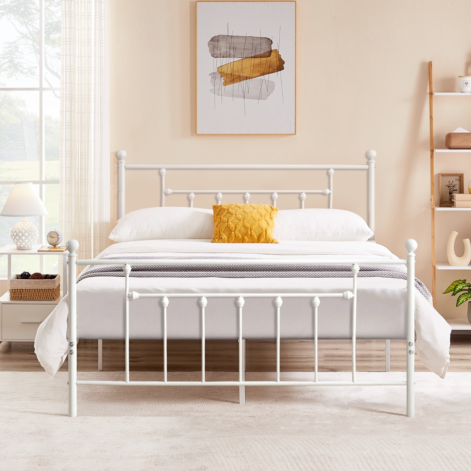 Twin/full/queen Size Platform Bed With High Headboard Footbo