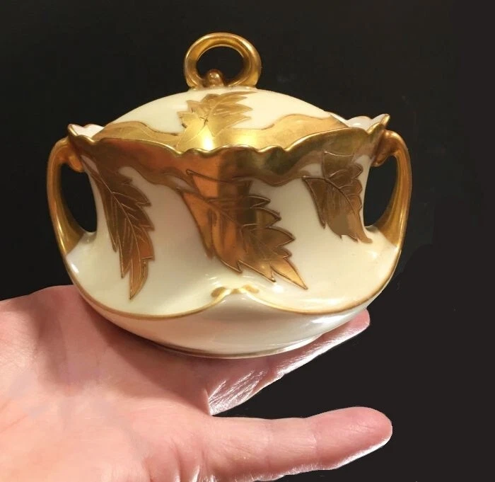 Antiguo juego francés de azúcar y crema. Art Nouveau de 1900, Limoges Bawo & Dotter. Foto 3 de 4