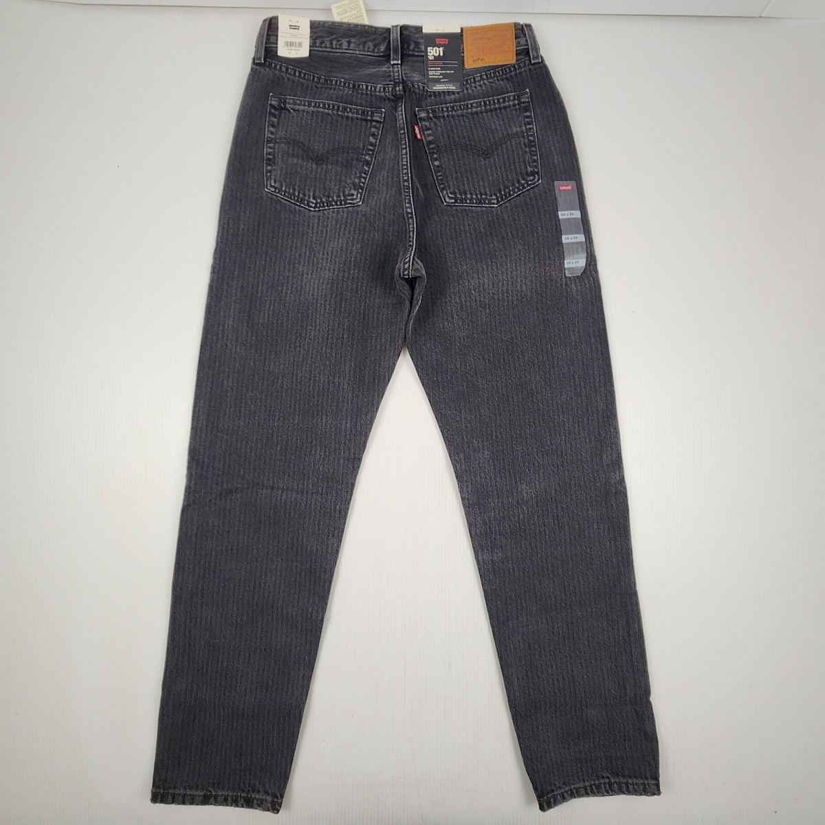 Levis Womens 501 '81 Striped Black Denim Jeans High Rise Levis Womens 501 '81 Striped Black Denim Jeans High Rise