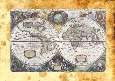 reproduction metal wall art 1630  world map tin metal sign