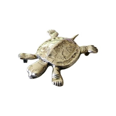 Large STERLING SILVER Leatherback TURTLE PIN Reptile Brooch 25 Grams