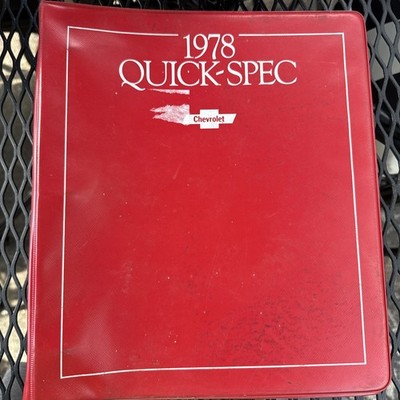 1975 Chevrolet Quick-Spec 3 Ring Binder Dealership Chevy Book Literature