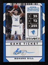 2020 Contenders Draft Picks Sticker Game Ticket Blue 29/99 Romaro Gill Auto 0cv