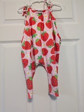 Strawberry Print Jumpsuit Girls Size 3T
